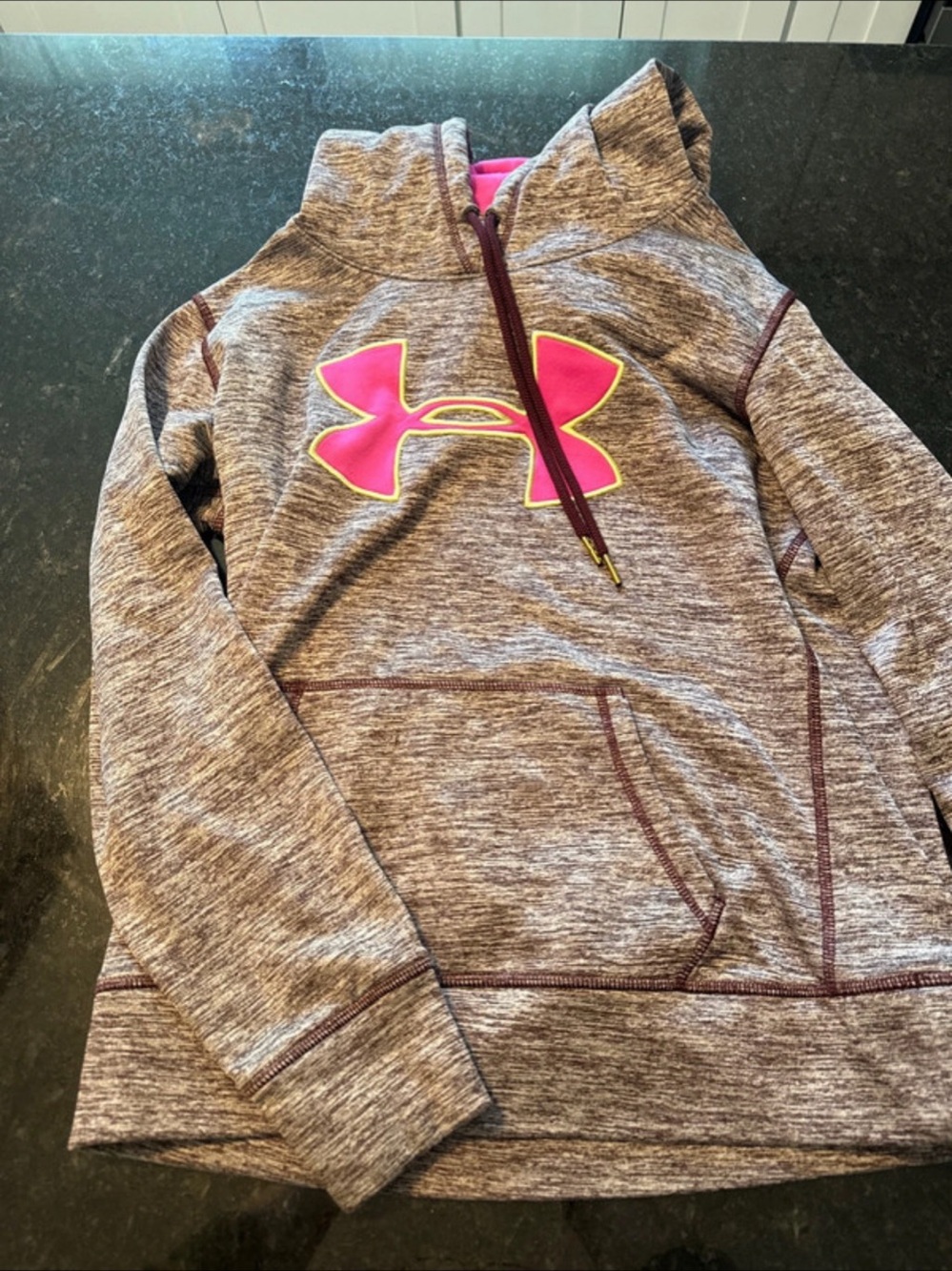 Under Armour Fleece Storm Big Logo Hoodie Brown & Pink